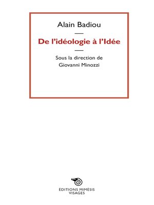 cover image of De l'idéologie à l'idée